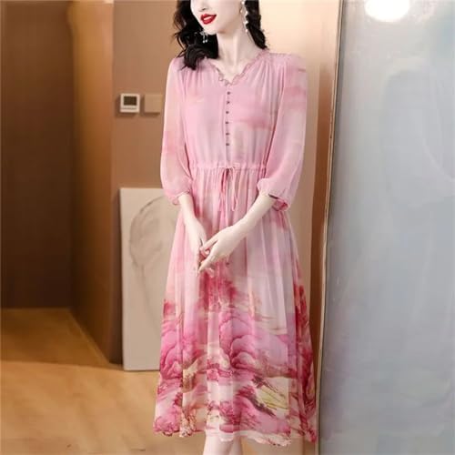 新品・未着用❤︎Lady Jane Chiffon Dress Elegant Floral V Neck Runway Chiffon Dress - TD Mercado